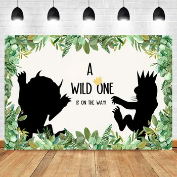 

NeoBack Wild Things Baby Shower Backdrop Jungle Safari Baby Shower Backdrops Dessert Table Photographic Props