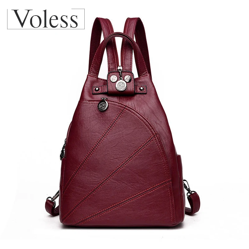 

Women Anti-theft Leather Backpacks 2019 High Quality Female Ladies Backpacks Retro Sac A Dos Femme Female School Shoulder Bags