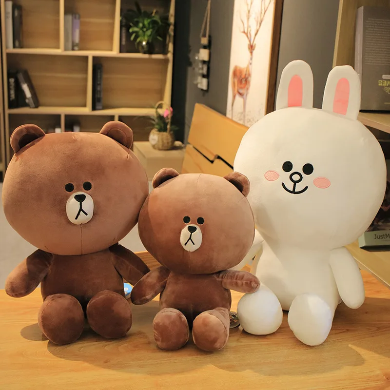 Line Friends Kawaii Brown Bear Plush Toy Soft Stuffed Cony Sally Doll Cartoon Periphery Kids Toys Birthday Gift | Игрушки и хобби