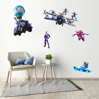 

3D Shootout Game Fortnite Wall Stickers Game Posters Gifts for Boy Wall Stickers for Kids Room Printed Pvc Wall Fortress Sticker