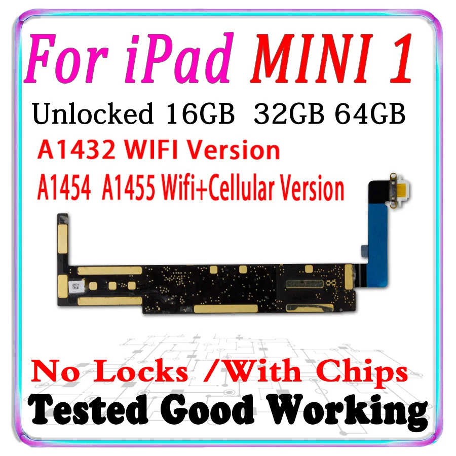 Оригинальная сотовая плата A1432 WLAN A1454 A1455 Wi-Fi для iPad MINI 1 Материнская логические