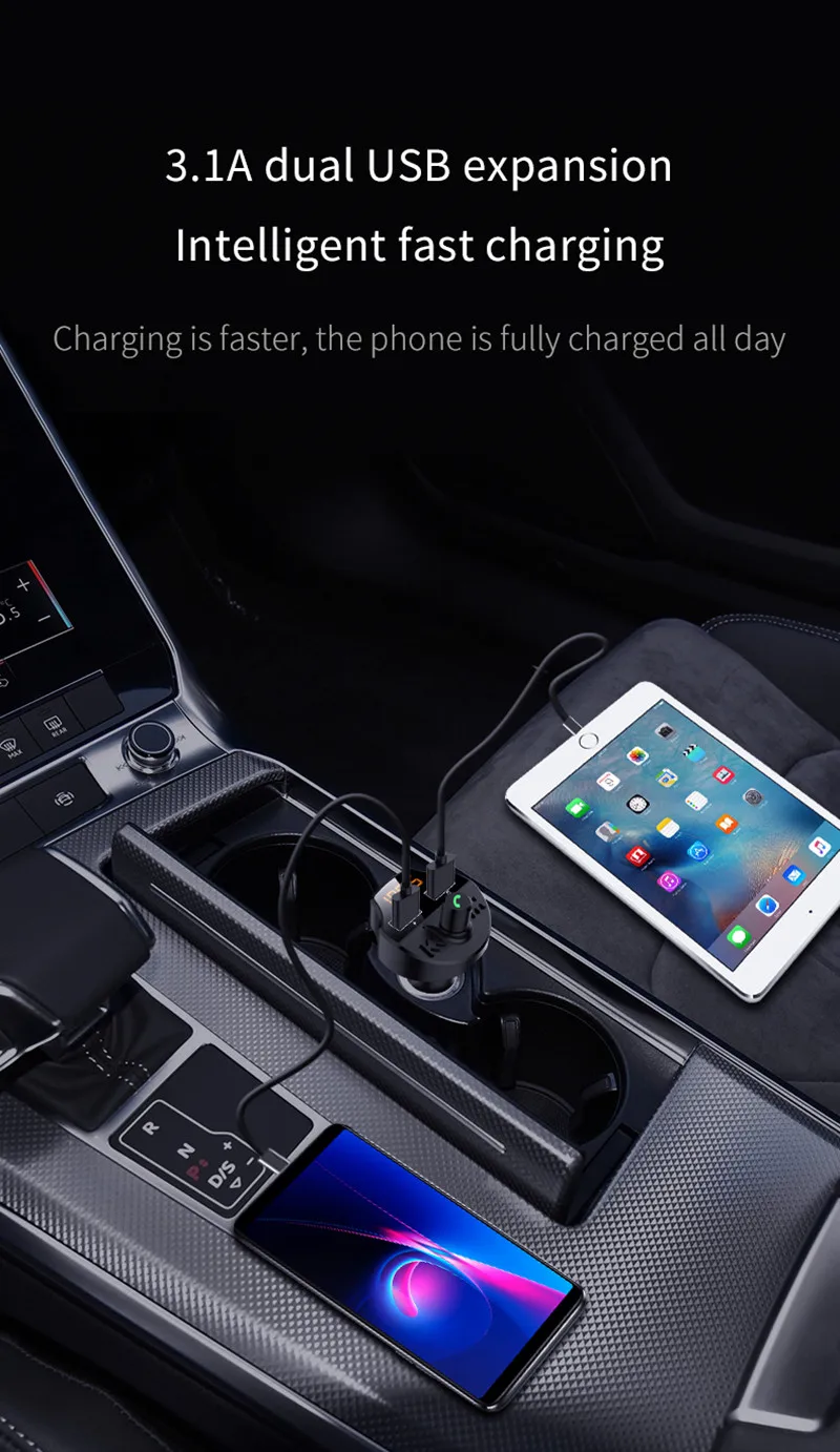Быстрое Автомобильное зарядное устройство 3.1A для iPhone huawei xiaomi Bluetooth 5,0 Dual USB зарядное устройство для телефона VW Tiguan Caddy CC GTI Beetle MK7 MK5