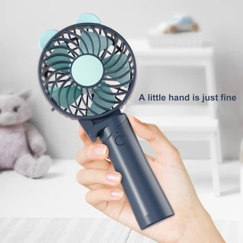 

New Cute Cartoon Mini Handheld USB Rechargeable Cooler Fan Folding Portable Desktop Cooling Fan with 2000mAh Battery