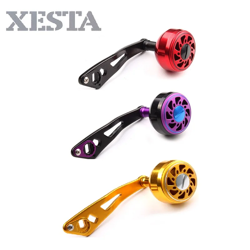 Online XESTA Angelrollen griff POWER griff doppel loch 8*5mm fit für daiwa reel Legierung Knob 2 Edelstahl lager Angeln Zubehör