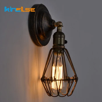 

Antique Loft Retro E27 Wall Lamp Indoor Metal Cage LED Adjustable bedroom Balcony Industrial Hotel Decor Wall Lighting Fixture