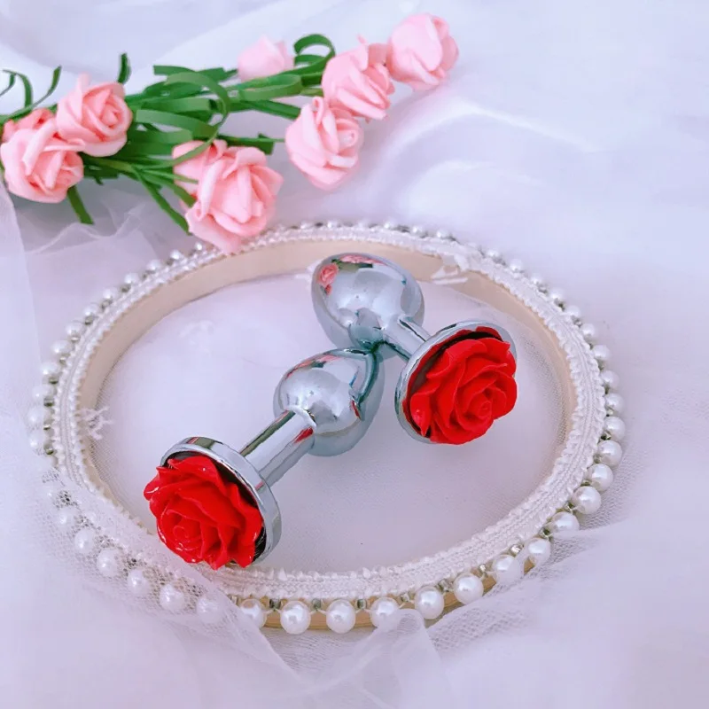 Plug anale con fiore di rosa per uomini e donne masturbatori per adulti prodotti sessuali giocattoli anali in acciaio inossidabile prodotti per adulti giocattoli sessuali per donne gay transessuali_voghion.com