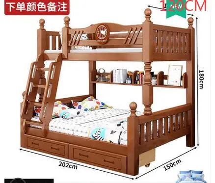 Letto a castello letto a castello combinazione multifunzionale di bambini  in legno completamente reale due strati di letto per macchine utensili letto  in legno - AliExpress