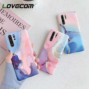 

LOVECOM Gradient Marble Phone Case For Huawei P20 P30 Lite P20 P30 P40 Pro Mate 20 30 Pro Soft IMD Full Body Matte Phone Cover