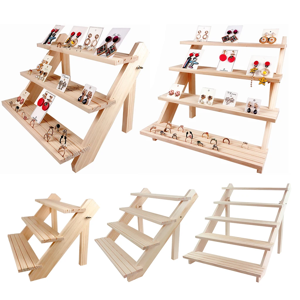 Wooden Ear Stud Holder Earring Stand Display Rack Luxury Jewelry Stand Display Holder Rack Tower
