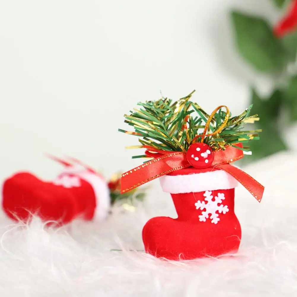 12 шт. красные сапоги с подвеской, рождественские украшения, новогодние носки, рождественские украшения для дома, Рождественские елочные украшения Navid