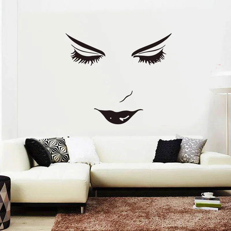 Bellissimi occhi adesivi murali per camera da letto Art Decor salone di  bellezza interni adesivi murali in vinile decorazione della casa soggiorno  Y577 - AliExpress