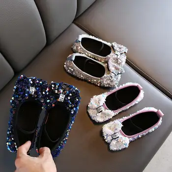 

Girls Leather Shoes for Children Wedding Dress Princess School Shoes Kids Summer Bow-knot Student Sandals Korean Fashion Shoes