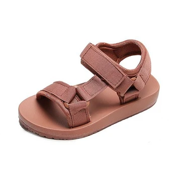 

High quality boys' Sandals 2020 summer solid color new middle and big boys' open toe casual girls' Sports beach shoes trend