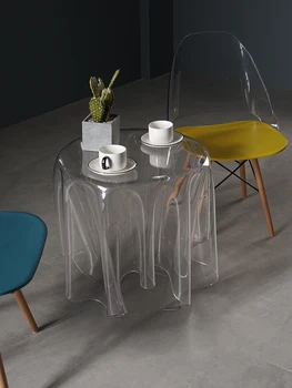 

Simple European Salon Roundtable Floating Corner Multi Nordic Acrylic Roundtable Creative Roundtable Transparent Bass Roundtable