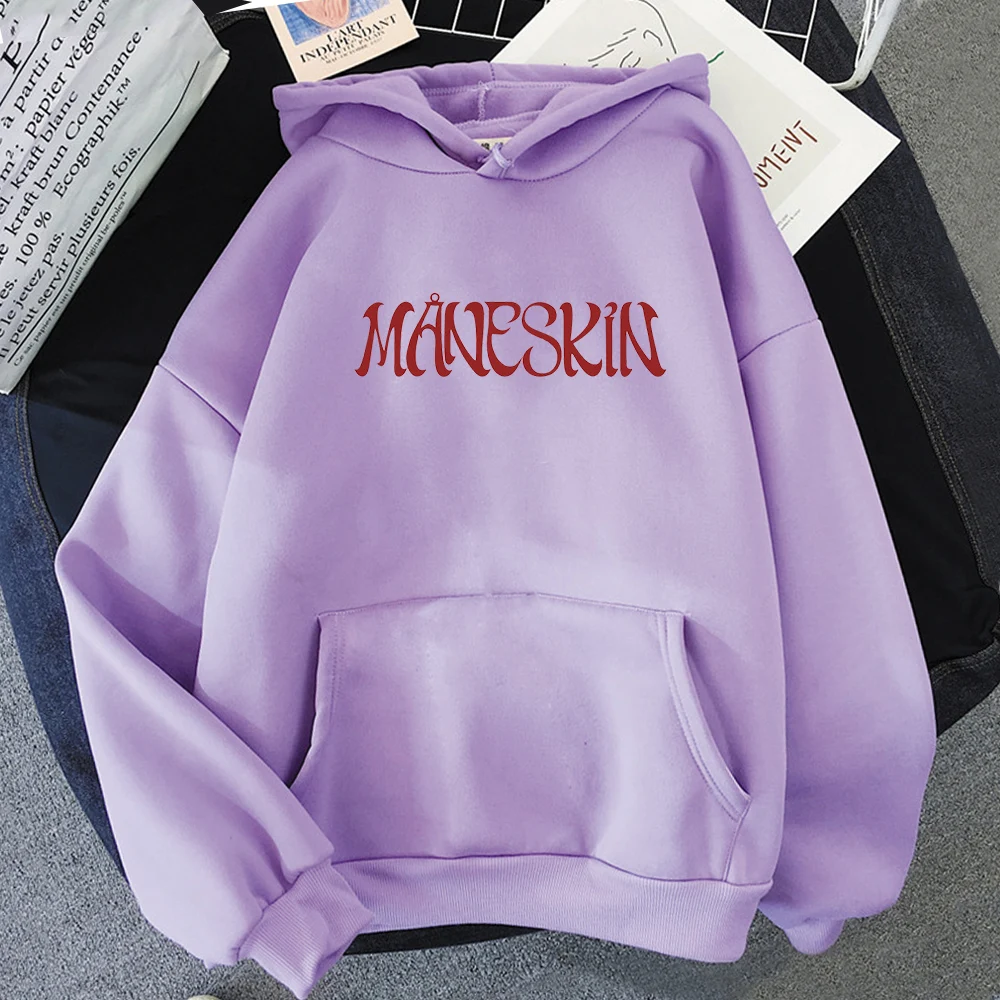 Maneskin Hoodie 2021 New Summer Fashion Mens Oversized Women Hip Hop Hoodies Male Daily Harajuku Loose Fleece Hooded Pullovers - 4
