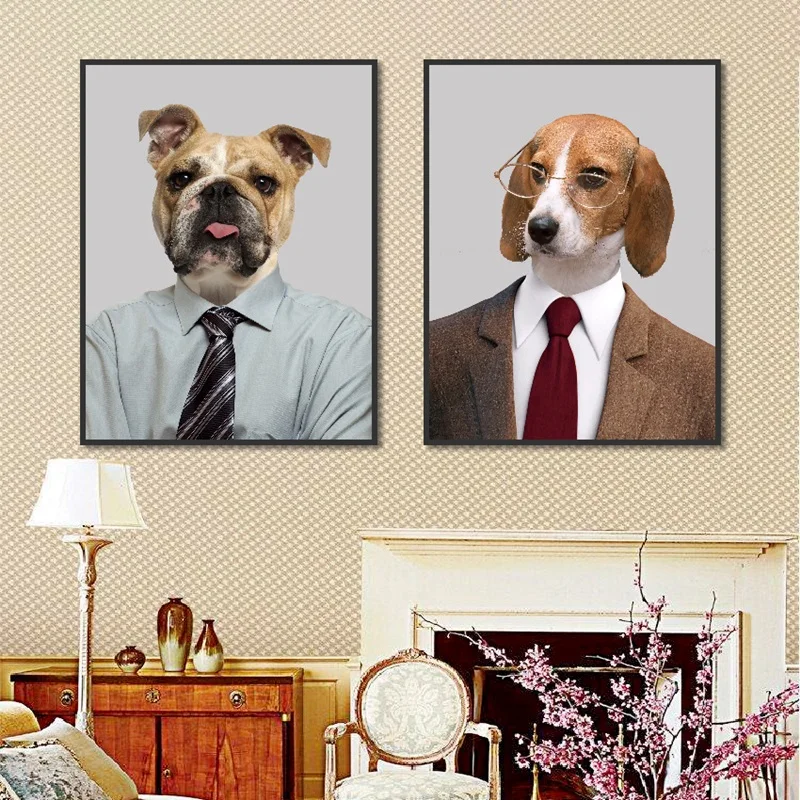 

Funny Dog Spray Canvas Painting Nordic Decoration Home Art Poster Modular Wall Picture For Children's Room Nursery Decor