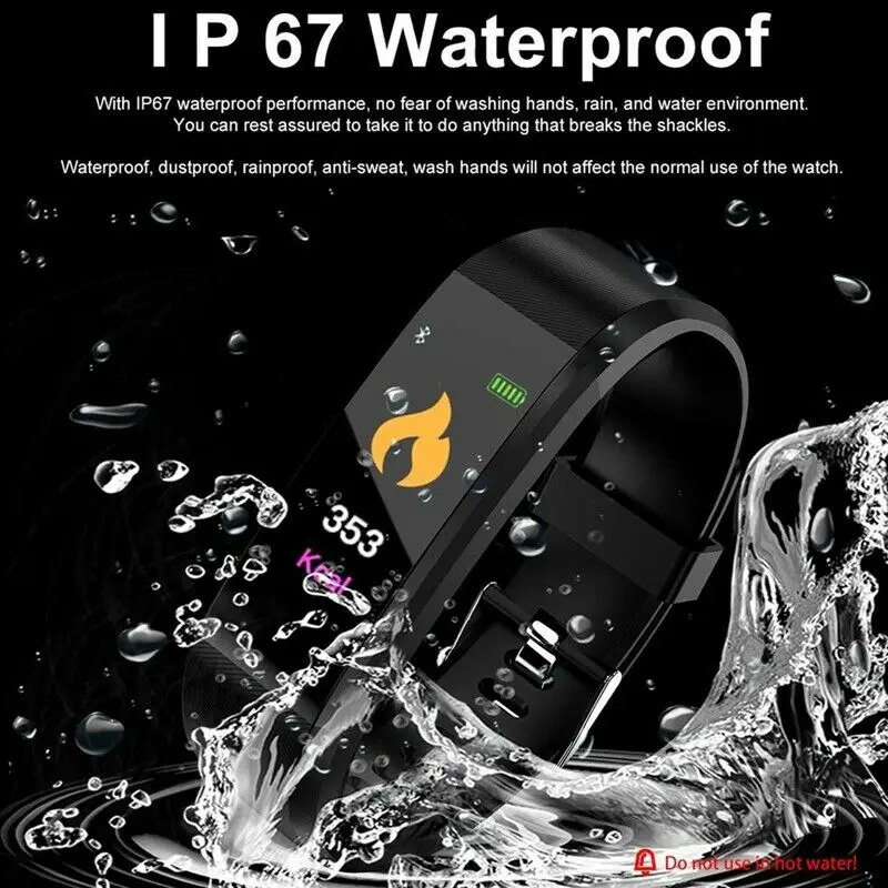  Health Bracelet Heart Rate Blood Pressure Smart Band Fitness Tracker Smartband Bluetooth Wristband  - 32956202401