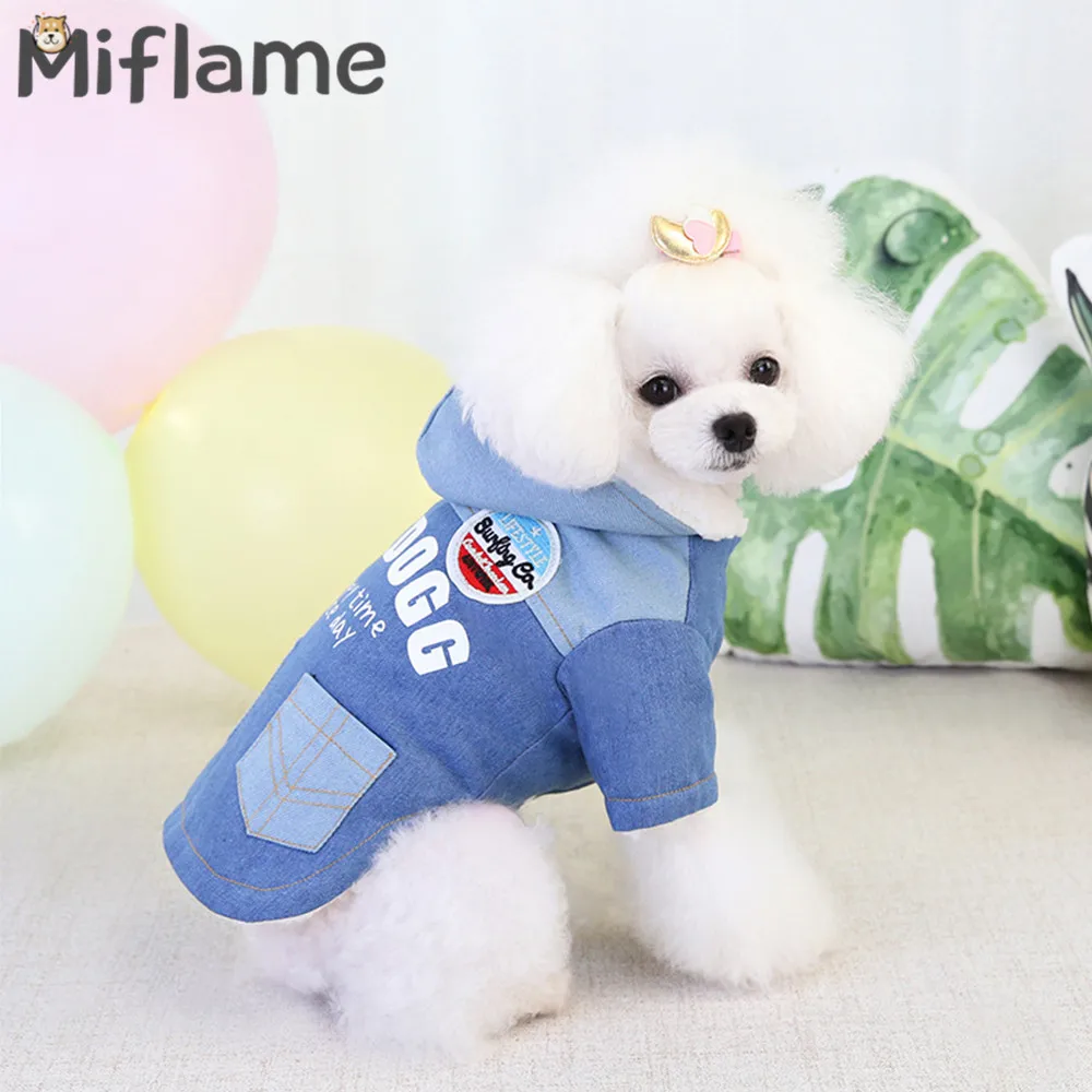 

Miflame Dog Hoodies Cowboy Dog Sweater For Small Medium Dogs Pomeranian Clothes Schnauzer Hoodies Winter Pet Coat Double Pocket