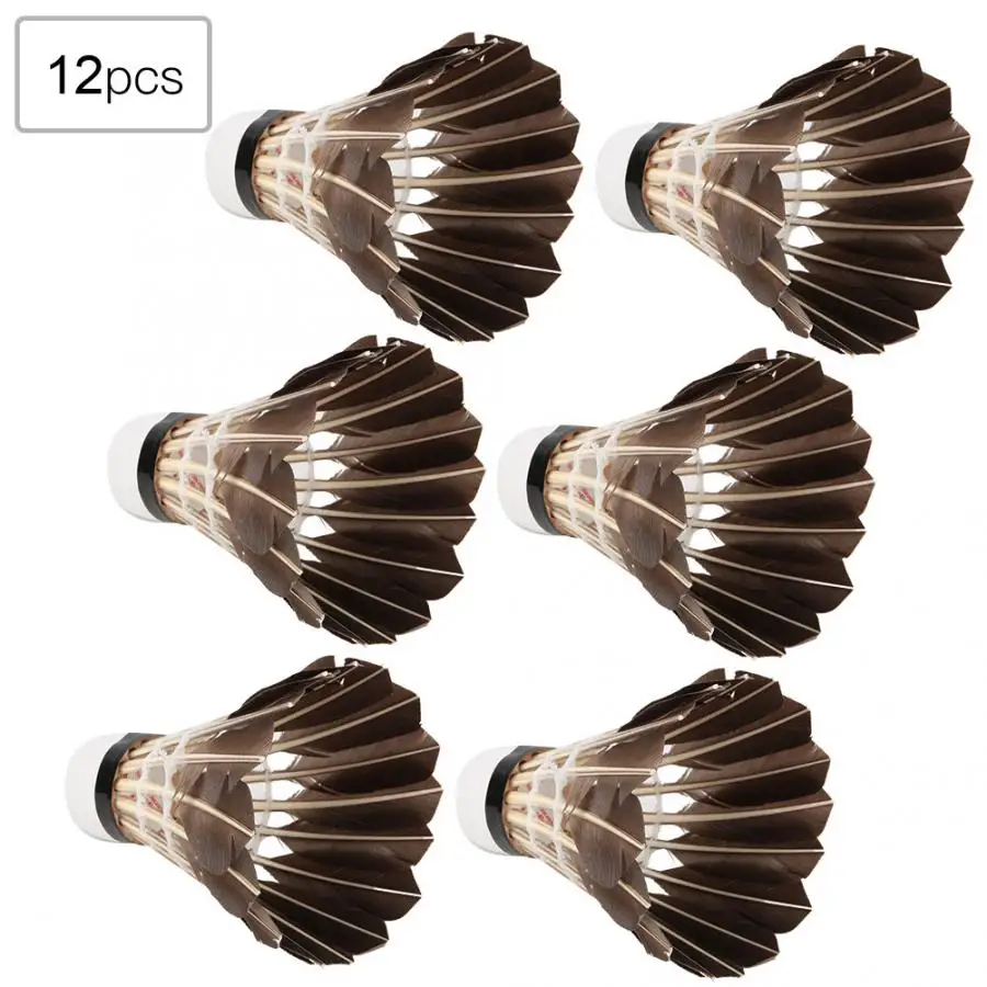 12PCS Badminton Balls High Speed Goose Feather Shuttlecocks Outdoor