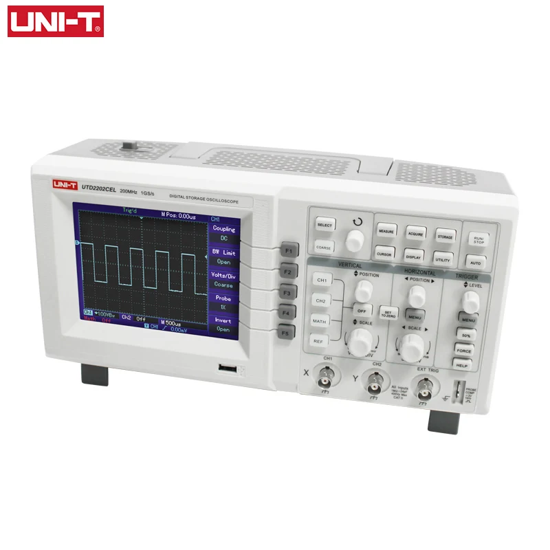 UNI-T цифровой осциллограф USB UTD2202CEL двухканальный 200 МГц 1 г Частота дискретизации Высокое напряжение зонд ПК ЖК Портативный Osciloscopio