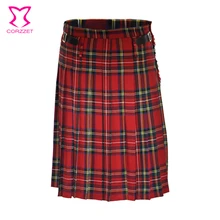 Красный хлопковый клетчатый Пояс завязывается короткие женские юбки в стиле casual школьная Kawaii пикантные Высокая талия плиссированные мини-юбки; готическая обувь в стиле «панк»; женские Saia Faldas