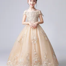 Свадебное кружевное элегантное платье подружки невесты для девочек; детское длинное платье принцессы; Vestido; вечерние платья; Quinceanera-mekko