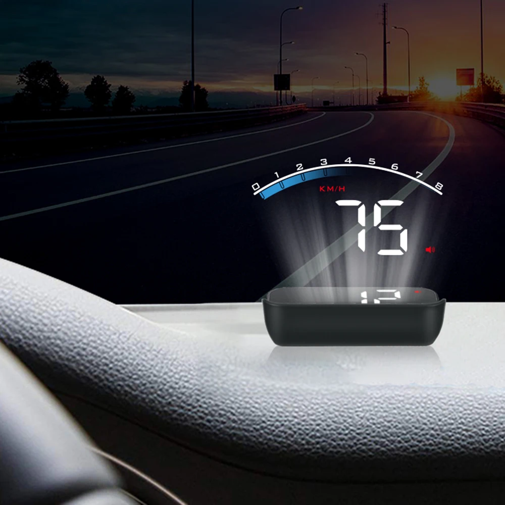 Universal M6S Car HUD ODB II GPS Speedometer Tachometer Speed/Water Temperature/Voltage LED Head Up Display Projector RV 3.5"
