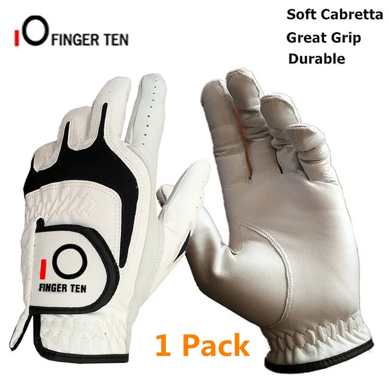 Мужские перчатки для гольфа из натуральной кожи с пальцами, с левой и правой стороны, все перчатки, 1 шт., дышащие, удобные, мягкие, противоскользящие