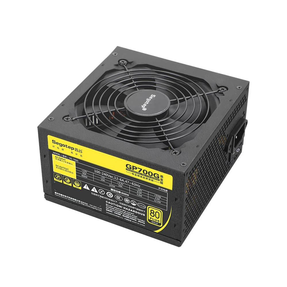 Segotep 600 Вт GP700G PC компьютерный блок питания игровой 12 В активный PFC 80Plus ЗОЛОТОЙ