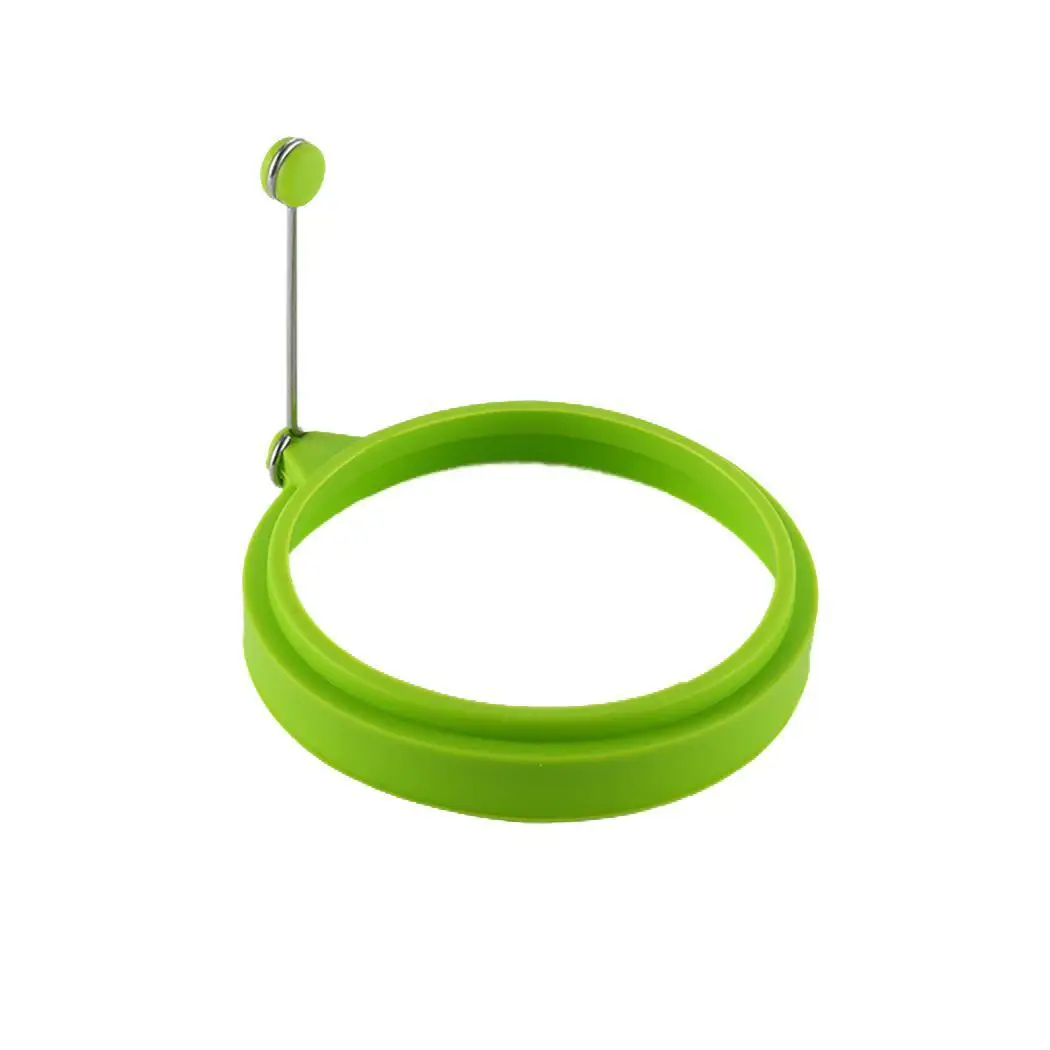 green round shape Силиконовая форма для яичницы для приготовления блинов. Вы можете использовать яичницу для приготовления блинов - Цвет: green round shape