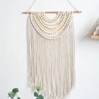 

Northern European Tapestry Wall Hanging Handwovens Fiber Art Bohemian Cotton Ropes Tapestry Walls Decor Wall Pendant Carpet Drop
