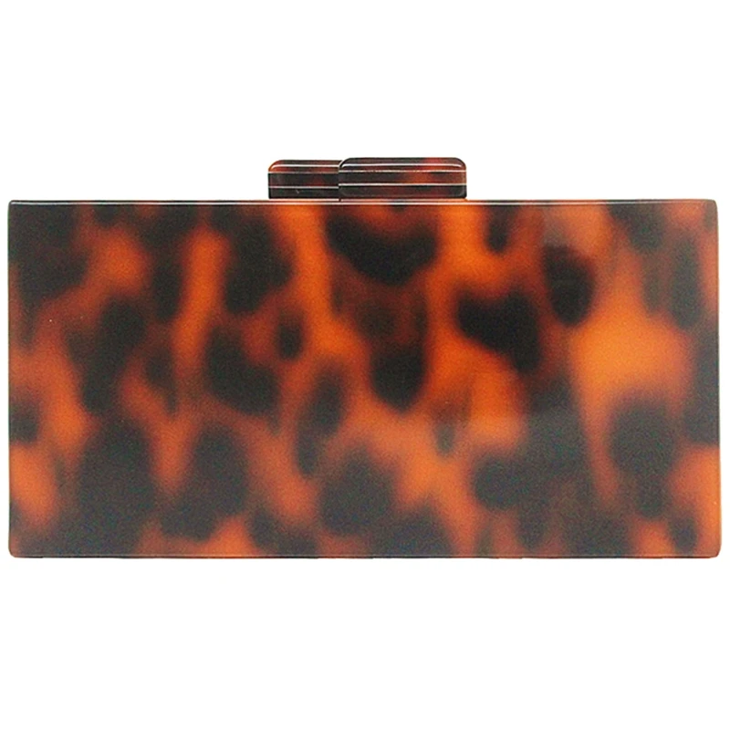 

FGGS-Fashion Lady Messenger Bag Elegant Leopard Amber Print Shoulder Clutch Bag Party Evening Bag