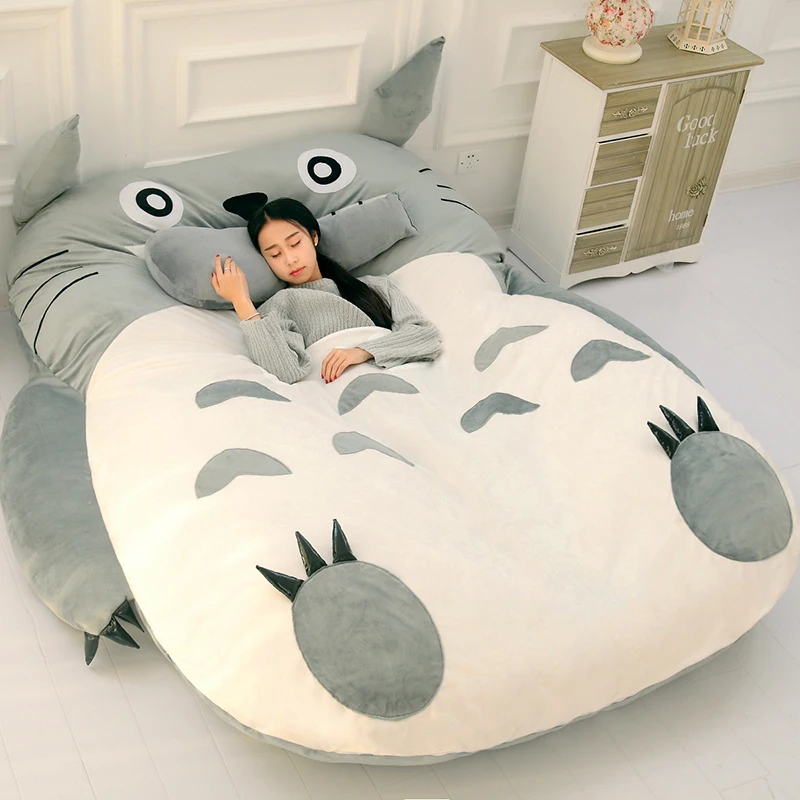 Totoro Lazy Bed Couch Tatami Mattress Chinchillas Lengthened Thickened Bed Cartoon Balcony Sofa Bedroom lounge bed Children Gift