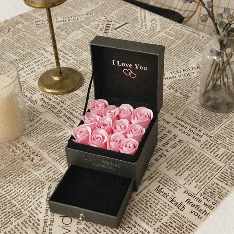 Красивый Джек роза Подарочная коробка лаконичный двойной мыло цветок подарочная коробка духи ювелирные изделия ящик коробка День Святого Валентина подарок похожие свежие - Цвет: XOI0408D