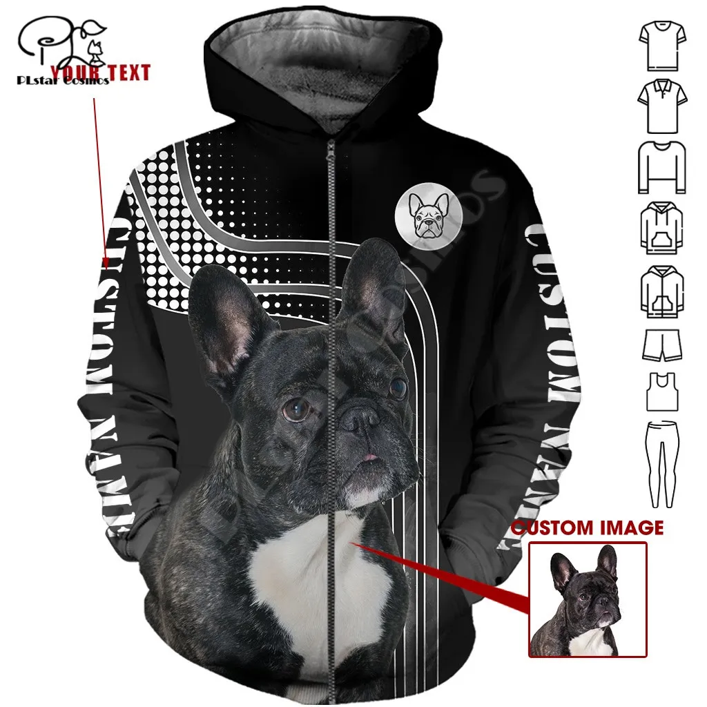 

PLstar Cosmos Cute French Bulldog 3D Printed Animal Hoodies Sweatshirts Zip Hooded For Men And Women Casual Streetwear Style-F16