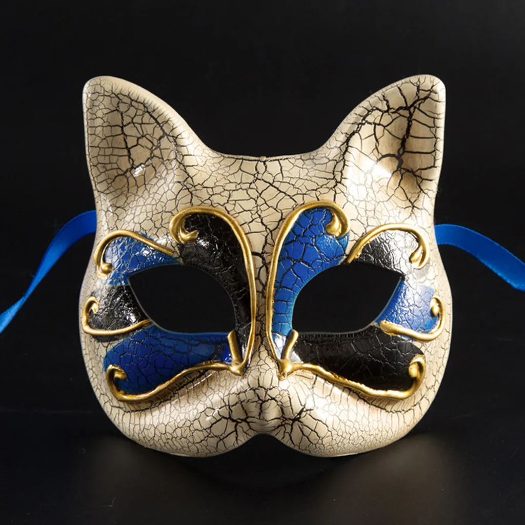Маскарадная маска для детей винтажные венецианские клетчатые музыкальные вечерние Mardi Маска «кошка» карнавальный на Хэллоуин вечерние украшения Хэллоуин