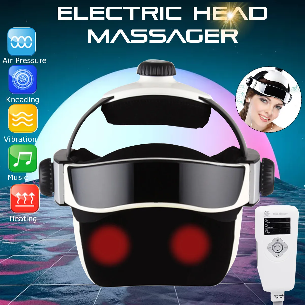 

3D Electric Head Massager Intelligent Air Pressure Vibration Finger Press Relaxation With Music Soothing Relax Helmet