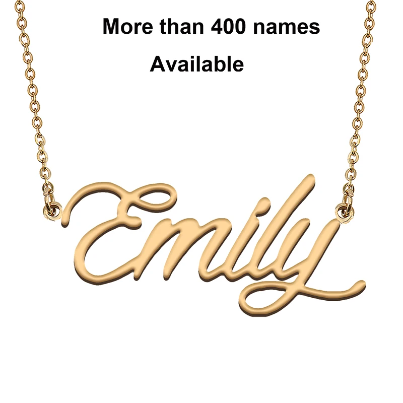 

Cursive Initial Letters Name Necklace for Emily Birthday Party Christmas New Year Graduation Wedding Valentine Day Gift