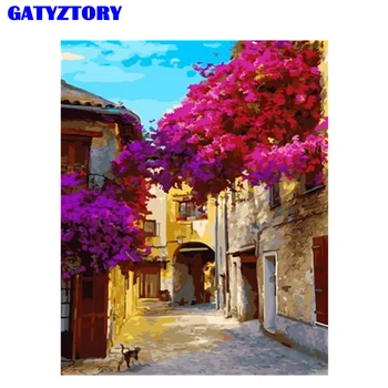 

GATYZTORY Frame Home Garden Landscape Diy Painting by Numbers Hand Painted Kits Modern Wall Art For home Decor