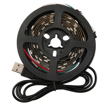 

WS68 12 RGB 5050 SMD LED Strip Lamps No Waterproof Flexible LED Tape Light USB 5V Christmas Decoration Lamp Black Strip Light