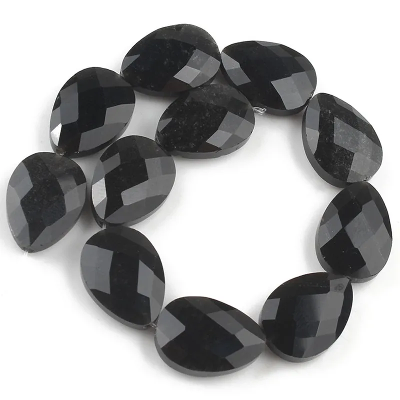 Black Agate 13X18 мм Натуральный Камень Амазонит Малахит Бусы из камня Агата воды в форме капель свободные бусины для самостоятельного изготовления ювелирных изделий Аксессуары - Цвет: Black Agate