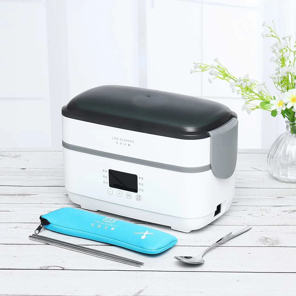 

220V Multifunction Electric Lunch Box Double Layer Stainless Steel Liner Insulation Portable Steam Heat Electric Rice Cooker