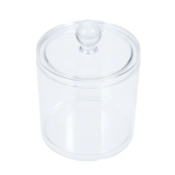 

Cotton Swab Storage Jar Candies Snacks Toothpick Glass Bottle Cosmetic Container with Lid for Home Store