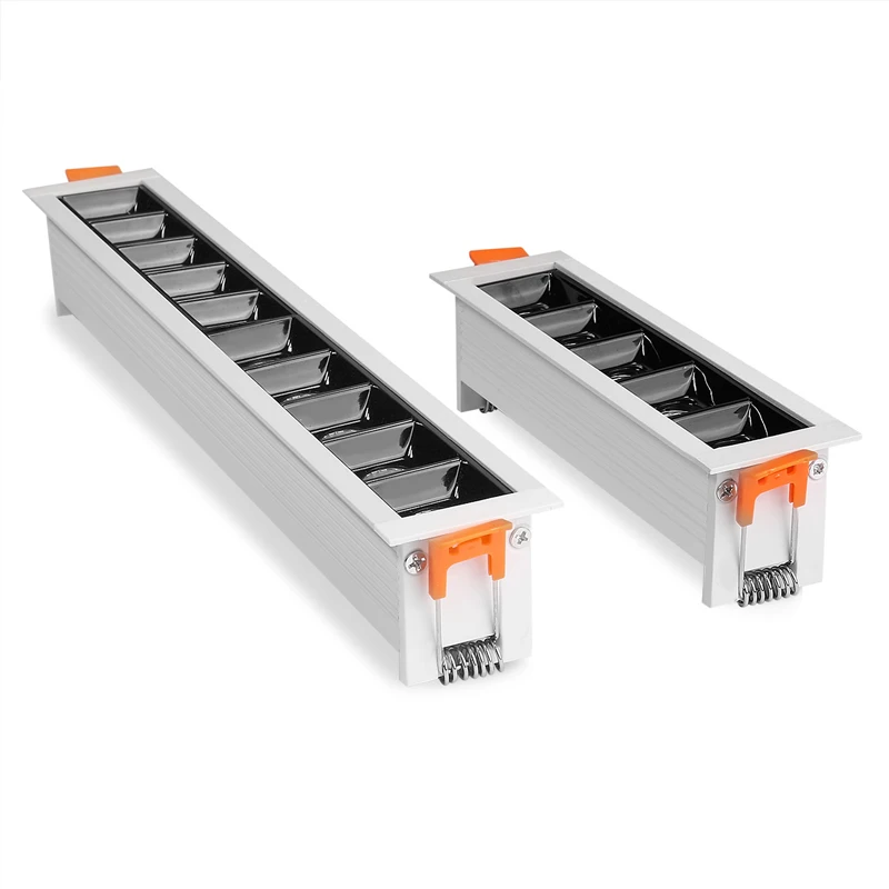 LED 라인 오목 직사각형 그릴 천장 램프, 다운라이트, 홈샵 장 LED 스포트라이트, 4W, 10W, 20W, 30W, AC85 265V