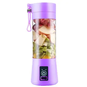 

500ml 4 Blades Mini Portable Electric Fruit Juicer USB Rechargeable Smoothie Maker Blender Machine Sports Bottle Juicing Cup