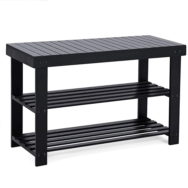 

3 Tier Bamboo Shoe Rack Bench Shoe Organizer Storage Shelf Holds Up To 264 Lb Hallway Bathroom Living Room and Corridor Shelves