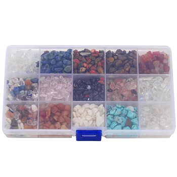 

15 grid/box Colorful Irregular Crushed Stone Beads DIY Necklace Bracelet For Jewelry Making Accessories