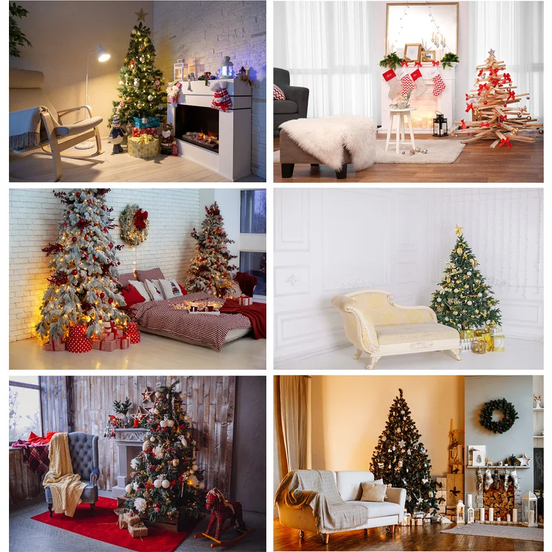 

SHUOZHIKE Christmas Indoor Photography Background Christmas tree Portrait Backdrops For Photo Studio Props 21519 HDY-01