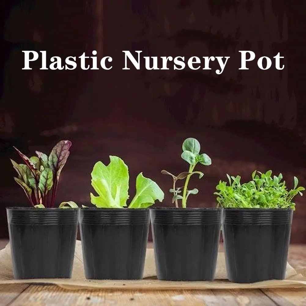 100x Plastic Flower Pot Plant Nursery Flowerpot Seedlings Planter Containers Set | Дом и сад
