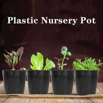 

100x Plastic Flower Pot Plant Nursery Flowerpot Seedlings Planter Containers Set